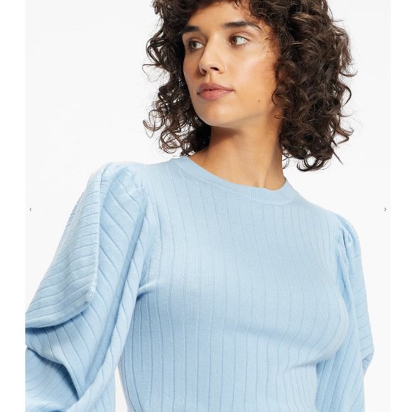 Ted Baker Bubless Extreme Sleeve Knit Sweater light blue size 1 nwt - Picture 3 of 13